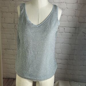 Amanda Smith Lurex Tank Top LARGE Stretchy Very Sparkly